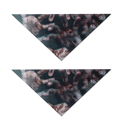 Scary Zombie Hands Print Dog Bandana