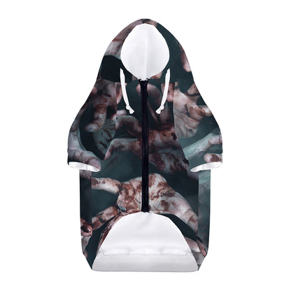 Scary Zombie Hands Print Dog Zip Up Hoodie