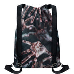 Scary Zombie Hands Print Drawstring Backpack