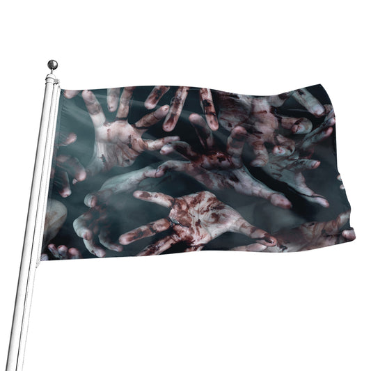 Scary Zombie Hands Print Flag
