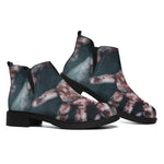 Scary Zombie Hands Print Flat Ankle Boots