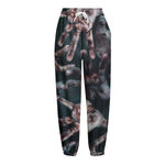 Scary Zombie Hands Print Fleece Lined Knit Pants