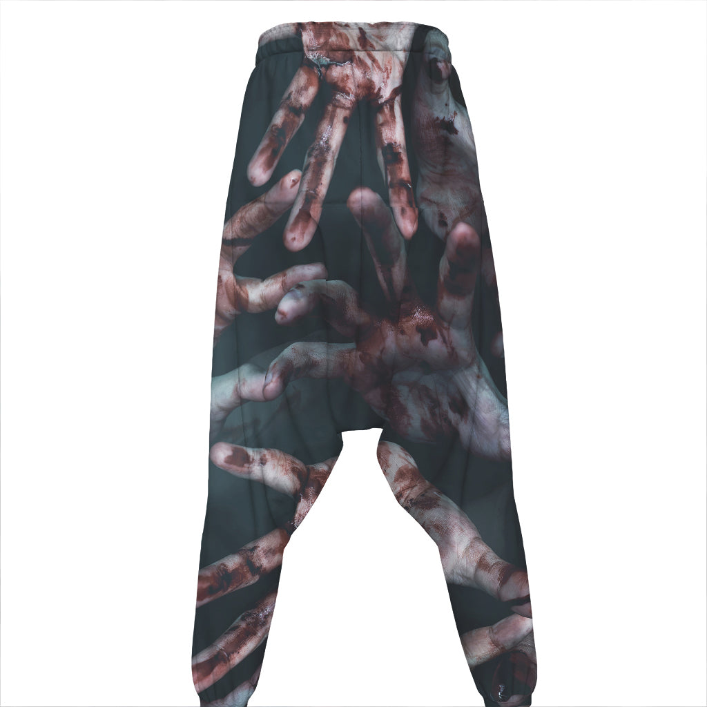 Scary Zombie Hands Print Hammer Pants