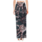 Scary Zombie Hands Print High Slit Maxi Skirt