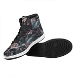 Scary Zombie Hands Print High Top Leather Sneakers