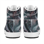 Scary Zombie Hands Print High Top Leather Sneakers