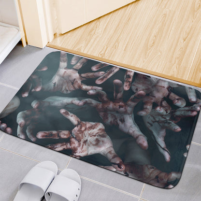 Scary Zombie Hands Print Indoor Door Mat