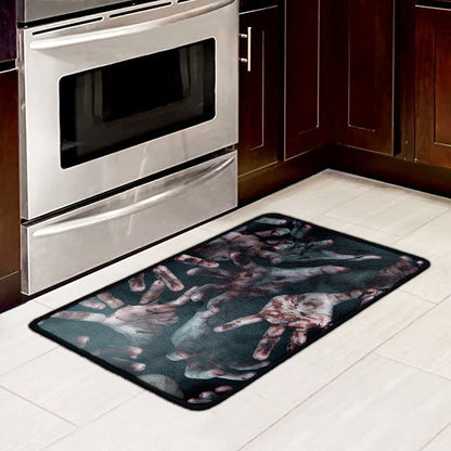 Scary Zombie Hands Print Kitchen Mat