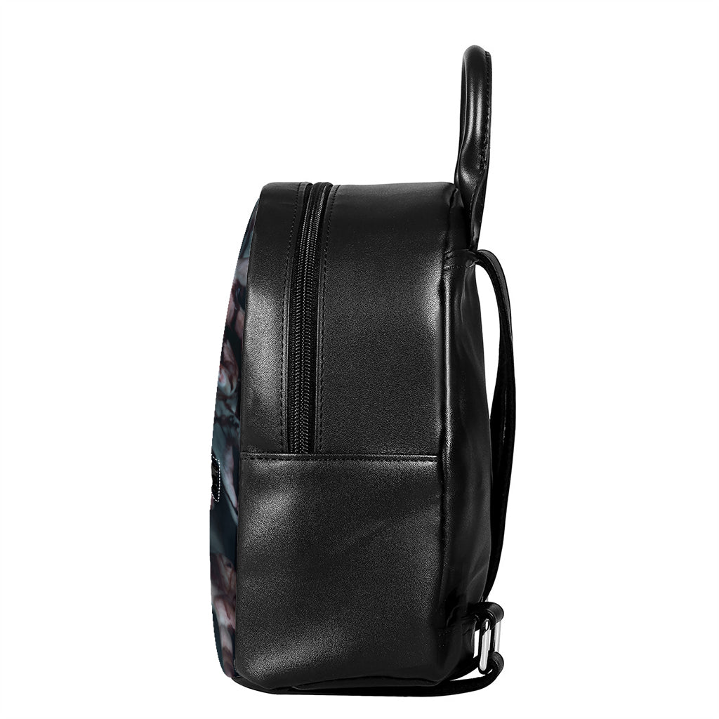 Scary Zombie Hands Print Leather Backpack