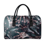 Scary Zombie Hands Print Leather Duffle Bag
