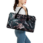 Scary Zombie Hands Print Leather Duffle Bag
