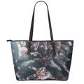 Scary Zombie Hands Print Leather Tote Bag With Zipper