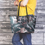 Scary Zombie Hands Print Leather Tote Bag