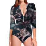Scary Zombie Hands Print Long Sleeve Swimsuit