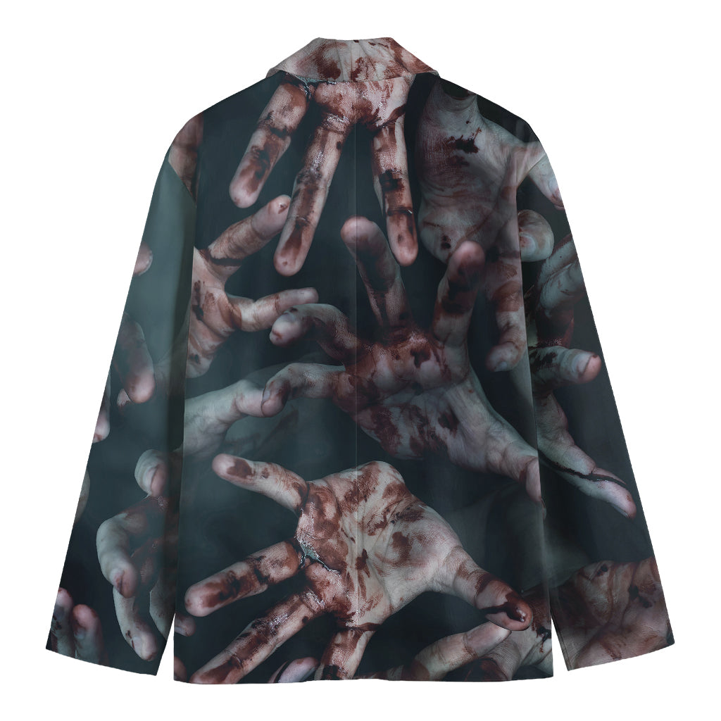 Scary Zombie Hands Print Men's Blazer