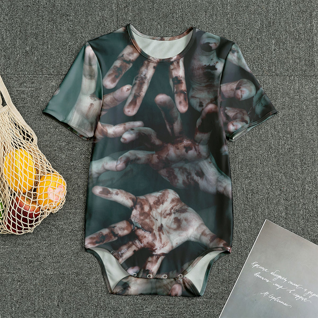 Scary Zombie Hands Print Men's Bodysuit