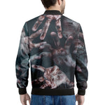Scary Zombie Hands Print Men's Bomber Jacket