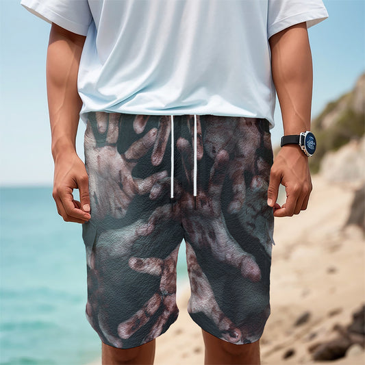 Scary Zombie Hands Print Men's Cargo Shorts