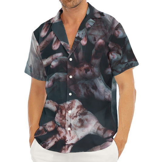 Scary Zombie Hands Print Men's Deep V-Neck Shirt