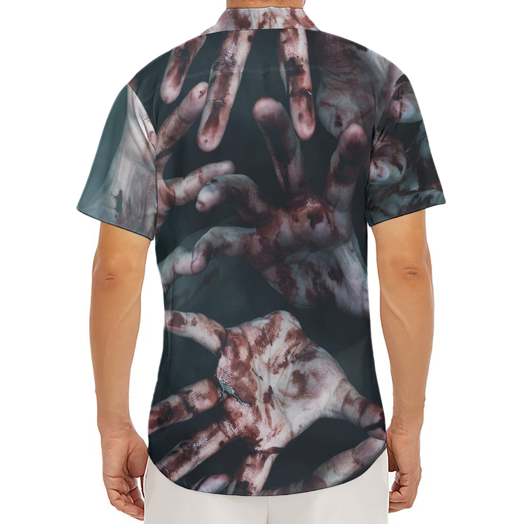 Scary Zombie Hands Print Men's Deep V-Neck Shirt