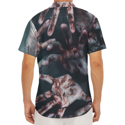 Scary Zombie Hands Print Men's Deep V-Neck Shirt