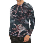 Scary Zombie Hands Print Men's Long Sleeve Rash Guard