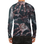 Scary Zombie Hands Print Men's Long Sleeve Rash Guard