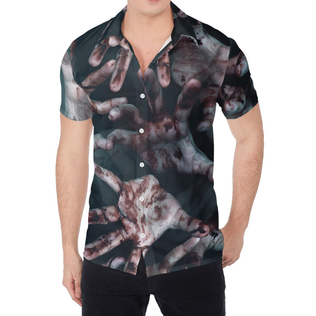 Scary Zombie Hands Print Men's Shirt