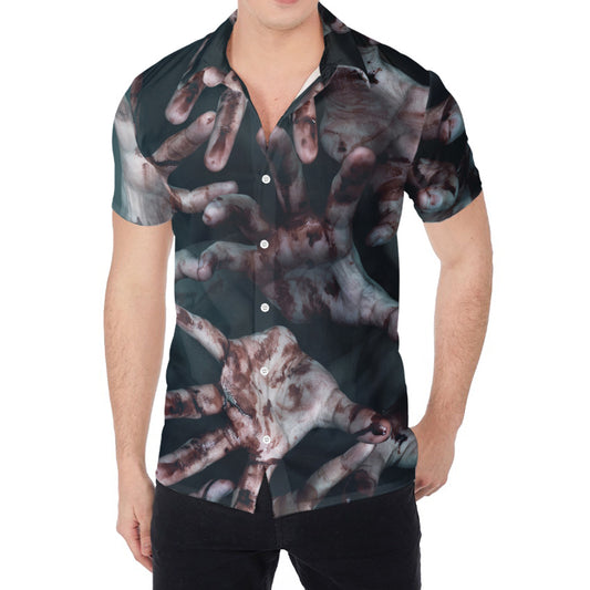 Scary Zombie Hands Print Men's Shirt