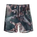 Scary Zombie Hands Print Men's Sports Shorts