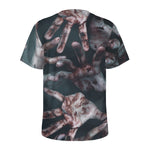 Scary Zombie Hands Print Men's Sports T-Shirt