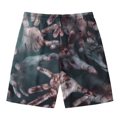 Scary Zombie Hands Print Men's Swim Trunks