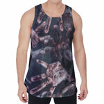 Scary Zombie Hands Print Men's Velvet Tank Top