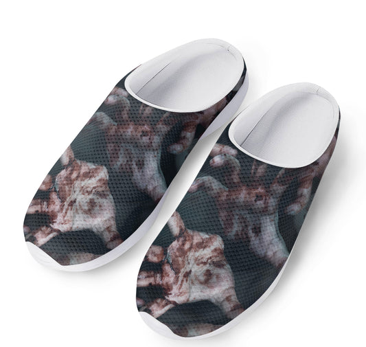 Scary Zombie Hands Print Mesh Casual Shoes