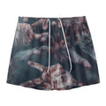 Scary Zombie Hands Print Mesh Shorts