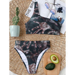 Scary Zombie Hands Print One Shoulder Bikini Top
