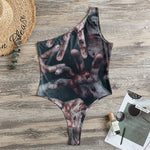 Scary Zombie Hands Print One Shoulder Bodysuit