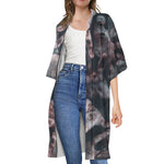 Scary Zombie Hands Print Open Front Beach Cover Up