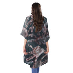 Scary Zombie Hands Print Open Front Beach Cover Up