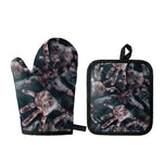 Scary Zombie Hands Print Oven Mitt And Pot Holder Set