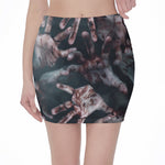 Scary Zombie Hands Print Pencil Mini Skirt