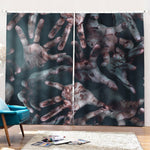 Scary Zombie Hands Print Pencil Pleat Curtains
