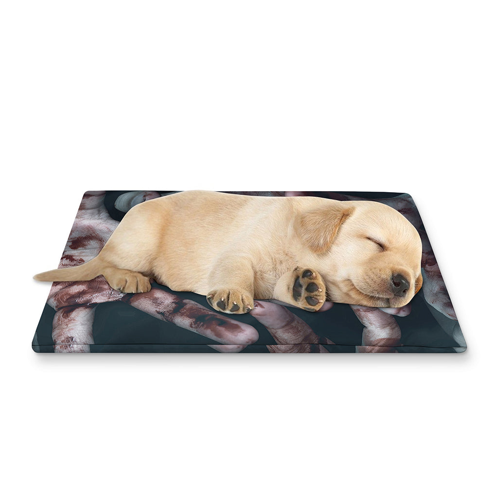 Scary Zombie Hands Print Pet Cooling Mat Cover