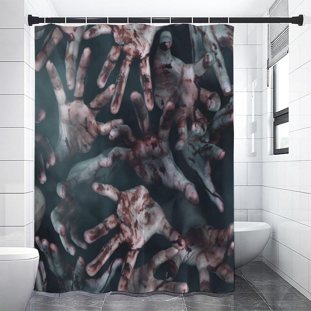 Scary Zombie Hands Print Premium Shower Curtain