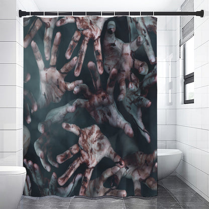 Scary Zombie Hands Print Premium Shower Curtain
