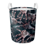 Scary Zombie Hands Print Round Laundry Basket