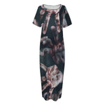 Scary Zombie Hands Print Short Sleeve Long Nightdress