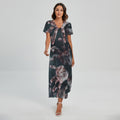 Scary Zombie Hands Print Short Sleeve Maxi Dress
