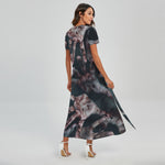 Scary Zombie Hands Print Short Sleeve Maxi Dress