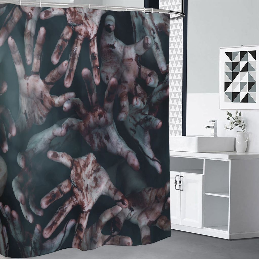 Scary Zombie Hands Print Shower Curtain